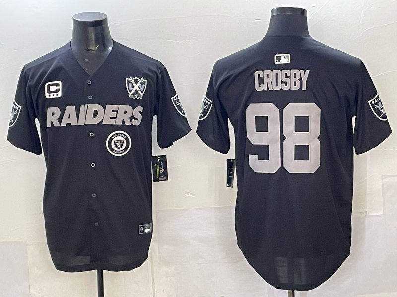 Men Oakland Raiders 98 Crosby black Nike 2025 Limited NFL Jersey 002